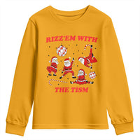 Funny Santa Christmas Youth Sweatshirt Rizz Em With The Tism - Wonder Print Shop