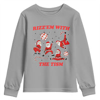 Funny Santa Christmas Youth Sweatshirt Rizz Em With The Tism - Wonder Print Shop