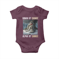 Funny Alpha Wolf Christmas Meme Baby Onesie Human By Chance Alpha By Choice - Wonder Print Shop
