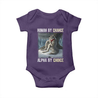 Funny Alpha Wolf Christmas Meme Baby Onesie Human By Chance Alpha By Choice - Wonder Print Shop