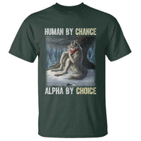Funny Alpha Wolf Christmas Meme T Shirt Human By Chance Alpha By Choice - Wonder Print Shop