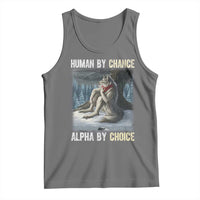 Funny Alpha Wolf Christmas Meme Tank Top Human By Chance Alpha By Choice - Wonder Print Shop