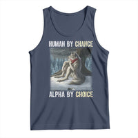 Funny Alpha Wolf Christmas Meme Tank Top Human By Chance Alpha By Choice - Wonder Print Shop