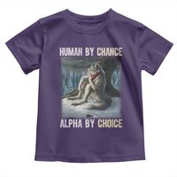 Funny Alpha Wolf Christmas Meme Toddler T Shirt Human By Chance Alpha By Choice - Wonder Print Shop