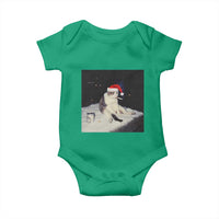 Funny Smoking Cat Christmas Meme Baby Onesie - Wonder Print Shop