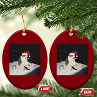 Funny Smoking Cat Xmas Meme Ceramic Ornament - Wonder Print Shop
