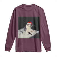 Funny Smoking Cat Christmas Meme Long Sleeve Shirt - Wonder Print Shop