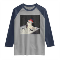Funny Smoking Cat Christmas Meme Raglan Shirt - Wonder Print Shop