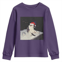 Funny Smoking Cat Christmas Meme Youth Sweatshirt - Wonder Print Shop