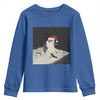 Funny Smoking Cat Christmas Meme Youth Sweatshirt - Wonder Print Shop