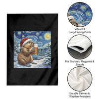 Otter Beer Christmas Garden Flag Starry Night Van Gogh - Wonder Print Shop