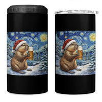 Otter Beer Christmas 4 in 1 Can Cooler Tumbler Starry Night Van Gogh - Wonder Print Shop