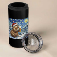 Otter Beer Christmas 4 in 1 Can Cooler Tumbler Starry Night Van Gogh - Wonder Print Shop