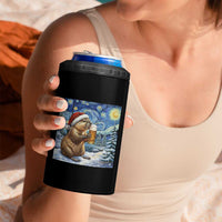 Otter Beer Christmas 4 in 1 Can Cooler Tumbler Starry Night Van Gogh - Wonder Print Shop