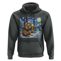 Otter Beer Christmas Hoodie Starry Night Van Gogh - Wonder Print Shop