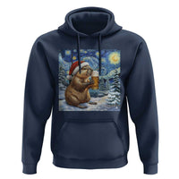 Otter Beer Christmas Hoodie Starry Night Van Gogh - Wonder Print Shop