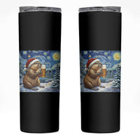 Otter Beer Christmas Skinny Tumbler Starry Night Van Gogh - Wonder Print Shop