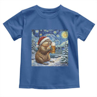Otter Beer Christmas Toddler T Shirt Starry Night Van Gogh - Wonder Print Shop