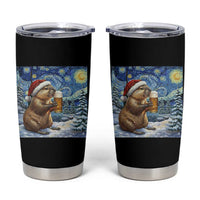Otter Beer Christmas Tumbler Cup Starry Night Van Gogh - Wonder Print Shop