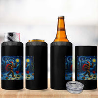 Bigfoot Christmas 4 in 1 Can Cooler Tumbler Starry Night Van Gogh - Wonder Print Shop