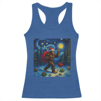 Bigfoot Christmas Racerback Tank Top Starry Night Van Gogh - Wonder Print Shop
