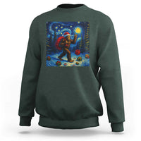 Bigfoot Christmas Sweatshirt Starry Night Van Gogh - Wonder Print Shop