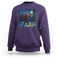 Bigfoot Christmas Sweatshirt Starry Night Van Gogh - Wonder Print Shop