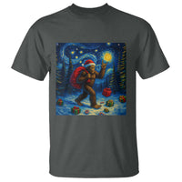 Bigfoot Christmas T Shirt Starry Night Van Gogh - Wonder Print Shop