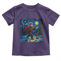Bigfoot Christmas Toddler T Shirt Starry Night Van Gogh - Wonder Print Shop