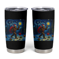 Bigfoot Christmas Tumbler Cup Starry Night Van Gogh - Wonder Print Shop