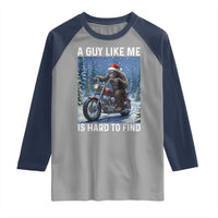 Funny Bigfoot Motorcycle Christmas Raglan Shirt A Guy Like Me Is Hard To Forest Find - Wonder Print Shop