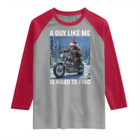 Funny Bigfoot Motorcycle Christmas Raglan Shirt A Guy Like Me Is Hard To Forest Find - Wonder Print Shop