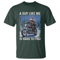 Funny Bigfoot Motorcycle Christmas T Shirt A Guy Like Me Is Hard To Forest Find - Wonder Print Shop