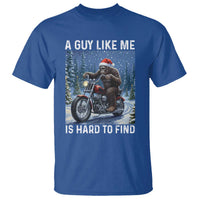 Funny Bigfoot Motorcycle Christmas T Shirt A Guy Like Me Is Hard To Forest Find - Wonder Print Shop