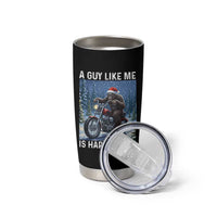 Funny Bigfoot Motorcycle Christmas Tumbler Cup A Guy Like Me Is Hard To Forest Find - Wonder Print Shop