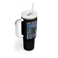 Funny Bigfoot Motorcycle Christmas Tumbler With Handle A Guy Like Me Is Hard To Forest Find - Wonder Print Shop