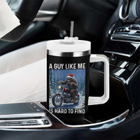 Funny Bigfoot Motorcycle Christmas Tumbler With Handle A Guy Like Me Is Hard To Forest Find - Wonder Print Shop