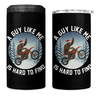 Funny Bigfoot Motorcycle Christmas 4 in 1 Can Cooler Tumbler Sasquatch Rock On Hand Xmas - Wonder Print Shop