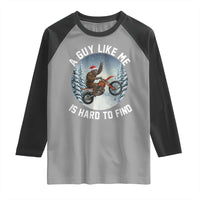 Funny Bigfoot Motorcycle Christmas Raglan Shirt Sasquatch Rock On Hand Xmas - Wonder Print Shop