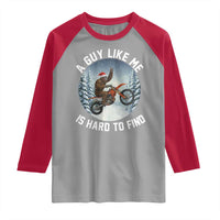 Funny Bigfoot Motorcycle Christmas Raglan Shirt Sasquatch Rock On Hand Xmas - Wonder Print Shop