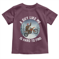 Funny Bigfoot Motorcycle Christmas Toddler T Shirt Sasquatch Rock On Hand Xmas - Wonder Print Shop