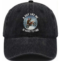 Funny Bigfoot Motorcycle Christmas Washed Cotton Baseball Cap Sasquatch Rock On Hand Xmas