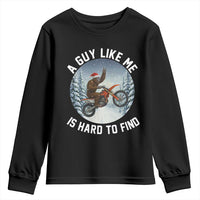 Funny Bigfoot Motorcycle Christmas Youth Sweatshirt Sasquatch Rock On Hand Xmas - Wonder Print Shop
