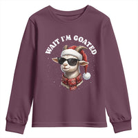 Funny Reindeer Christmas Youth Sweatshirt Wait I Am Goated - Wonder Print Shop