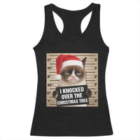 Funny Cat Mugshot Christmas Racerback Tank Top I Will Protect You Kitten No Matter What - Wonder Print Shop