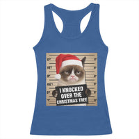 Funny Cat Mugshot Christmas Racerback Tank Top I Will Protect You Kitten No Matter What - Wonder Print Shop