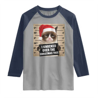 Funny Cat Mugshot Christmas Raglan Shirt I Will Protect You Kitten No Matter What - Wonder Print Shop