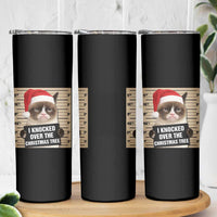 Funny Cat Mugshot Christmas Skinny Tumbler I Will Protect You Kitten No Matter What - Wonder Print Shop