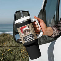 Funny Cat Mugshot Christmas Tumbler With Handle I Will Protect You Kitten No Matter What - Wonder Print Shop