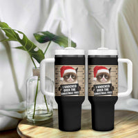 Funny Cat Mugshot Christmas Tumbler With Handle I Will Protect You Kitten No Matter What - Wonder Print Shop